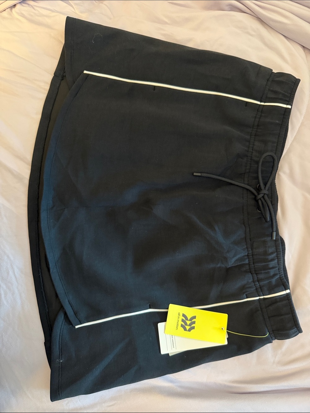 all in motion Black Athletic Skort with White Piping - Picture 2 of 5